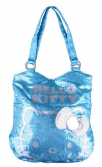 Hello Kitty Viva La Glam Blue Sequin Tote Bag Hello Kitty Viva La Glam Blue Sequin Tote Bag