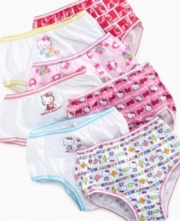 She can have Hello Kitty wherever she goes, seven days a week with this seven-pack of underwear from Handcraft. She can have Hello Kitty wherever she goes, seven days a week with this seven-pack of underwear from Handcraft.