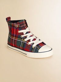 A classic high-top sneaker is rendered in durable preppy plaid canvas with pony embroidery.Lace-upCanvas upperCotton canvas liningRubber solePadded insoleImported A classic high-top sneaker is rendered in durable preppy plaid canvas with pony embroidery.Lace-upCanvas upperCotton canvas liningRubber solePadded insoleImported