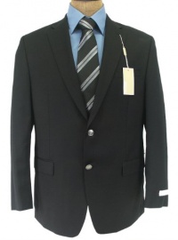 Michael Kors Mens 2 Button Solid Black Wool Blazer Sport Coat Jacket- Size 36R Michael Kors Mens 2 Button Solid Black Wool Blazer Sport Coat Jacket- Size 36R