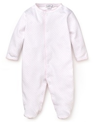 Crafted in the softest cotton fabric, Kissy Kissy's polka dot footie provides the coziest comfort for your newborn. Crafted in the softest cotton fabric, Kissy Kissy's polka dot footie provides the coziest comfort for your newborn.