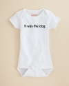 Sara Kety's clever bodysuit posits the excuse, It was the dog.