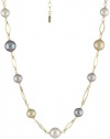 Majorica 10 and 12mm Round Multi Pearls on Sterling Silver Links Necklace