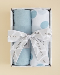 Swaddle, snuggle and shade with this pair of soft muslin blankets.
