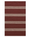 Retro red stripes add instantly livability to any outdoor space. Hand-hooked polypropylene is surprisingly soft, enduringly bright and always easy to clean -- just hose it down and enjoy years of unique style.