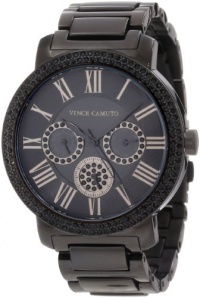 Vince Camuto Women's VC/5001BKBK Swarovski Crystal Accented Black Ion-Plated Multi-Function Bracelet Watch