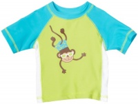 Little Me Baby-boys Infant Monkey Rashguard Tee, Green Multi, 24 Months