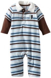 Little Me Baby-boys Newborn Club Stripe Coverall, Blue Stripe, 3 Months Little Me Baby-boys Newborn Club Stripe Coverall, Blue Stripe, 3 Months