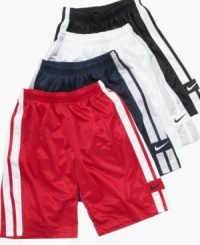 Slip into the swoosh. From outdoor sporting to indoor lounging, these Nike shorts are sure to keep him comfy and cool all-day long. Slip into the swoosh. From outdoor sporting to indoor lounging, these Nike shorts are sure to keep him comfy and cool all-day long.