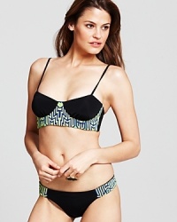 Take a bold approach to beachwear with this beaded bikini from Mara Hoffman. It looks like it belongs on a white sandy beach, so wear it to perfect the far flung (and fabulous) look. Take a bold approach to beachwear with this beaded bikini from Mara Hoffman. It looks like it belongs on a white sandy beach, so wear it to perfect the far flung (and fabulous) look.