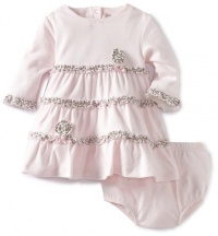 Little Me Baby-Girls Newborn Sweet Rosette Dress Set, Light Pink, 9 Months