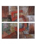 Pull a room together. Spread across four canvas panels, the Route 5 painting features layers of rich earth tones for added dimension and a graffiti-like collage inspired by the busy New England roadway.