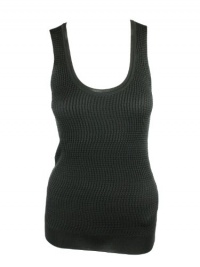 M Missoni Womens Solid Wave Knit Sleeveless Tank Top M Missoni Womens Solid Wave Knit Sleeveless Tank Top