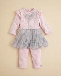 The comfort of pretty pajamas and the glamor of the ballet combine to charming effect in Little Me's adorable 2-piece set. The comfort of pretty pajamas and the glamor of the ballet combine to charming effect in Little Me's adorable 2-piece set.
