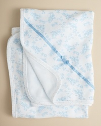 Crafted in soft cotton, this adorable floral blanket will usher your little gal to dreamland in style. Crafted in soft cotton, this adorable floral blanket will usher your little gal to dreamland in style.