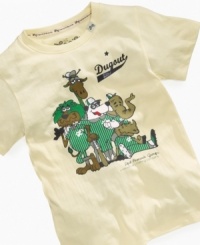Who's on first? The dugout kids on this sweet, baseball-themed T-Shirt from LRG. (Clearance) Who's on first? The dugout kids on this sweet, baseball-themed T-Shirt from LRG. (Clearance)