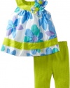 Bonnie Baby Girls Newborn Floral Capri Set, Green, 3-6 Months