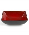 A sleek shape and bold color intensified with reactive glaze give this square bowl a look of contemporary flair. From The Cellar dinnerware collection. (Clearance)
