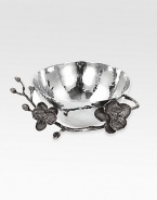 A stunning little bowl inspired in the forms and textures of nature, crafted with an artisan's eye from hammered stainless steel and blackened nickel-plated metal by one of America's premier metalwork artists. From the Black Orchid Collection2½H X 5 diameterHand washImported