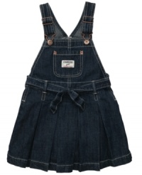 Denim gets dolled up, and so will she in this darling jumper dress from Osh Kosh. Denim gets dolled up, and so will she in this darling jumper dress from Osh Kosh.
