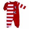 Bumkins Dr. Seuss Footed Sleeper, Red Stripe, 6 Months