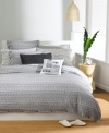 The Texture Stripe comforter incorporates modern, washed-out grey striping with the comfort of pure cotton. Mix with other Bar III accessories, shams and sheeting for your own original look. (Clearance)