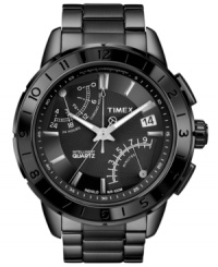 With Intelligent Quartz tech, this Timex watch is the perfect adventure companion. Features include a fly-back four-hour chronograph, electronic compass with magnetic declination compensation and a second time zone. With Intelligent Quartz tech, this Timex watch is the perfect adventure companion. Features include a fly-back four-hour chronograph, electronic compass with magnetic declination compensation and a second time zone.