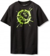 Metal Mulisha Boys 8-20 Splat Tee, Black/Green, Medium