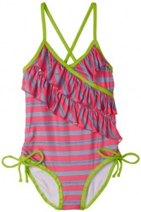 Pink Platinum Girls 7-16 Heather Stripe One Piece, Fuschia, 10/12 Pink Platinum Girls 7-16 Heather Stripe One Piece, Fuschia, 10/12