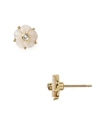 Forgo the garden variety in favor of kate spade new york's whimsical brand of sparkle. Understated but elegant, these mother-of-pearl studs add femininity to every look. Forgo the garden variety in favor of kate spade new york's whimsical brand of sparkle. Understated but elegant, these mother-of-pearl studs add femininity to every look.