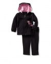 Calvin Klein Baby-Girl's Infant Hooded Pant Set, Black, 24 Months