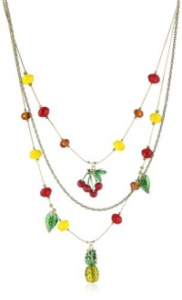Betsey Johnson Rio Pineapple and Bead Illusion Necklace Betsey Johnson Rio Pineapple and Bead Illusion Necklace