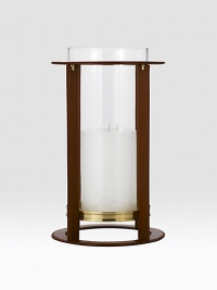 Crafted from gleaming glass, and encased in a supple saddle leather frame to evoke a heritage panache. 19 high6 X 9 candle recommendedLeather, glass and brassImported Crafted from gleaming glass, and encased in a supple saddle leather frame to evoke a heritage panache. 19 high6 X 9 candle recommendedLeather, glass and brassImported
