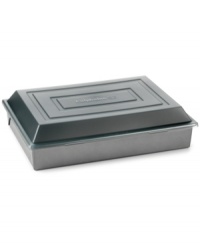 Share your sweets-this covered cake pan makes it easy to bake up something taste & then take it to the masses. Crafted with a heavy-gauge steel core for even heating, this pan features two interlocking layers of superior nonstick for flawless, consistent results and the easiest, quickest release. Lifetime warranty. Share your sweets-this covered cake pan makes it easy to bake up something taste & then take it to the masses. Crafted with a heavy-gauge steel core for even heating, this pan features two interlocking layers of superior nonstick for flawless, consistent results and the easiest, quickest release. Lifetime warranty.