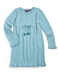 THE LOOKRibbed crewneckButton-down frontLong sleeves with ribbed ruffled cuffsDrawstring waist with pom pomsRibbed ruffled hemTHE MATERIALCottonCARE & ORIGINMachine washImported THE LOOKRibbed crewneckButton-down frontLong sleeves with ribbed ruffled cuffsDrawstring waist with pom pomsRibbed ruffled hemTHE MATERIALCottonCARE & ORIGINMachine washImported