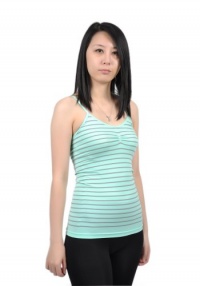 Soho Apparel Seamless Sexy Camisole Stripe Spaghetti Strap Tank Top SG-T04-Aqua-Nylon Spandex Soho Apparel Seamless Sexy Camisole Stripe Spaghetti Strap Tank Top SG-T04-Aqua-Nylon Spandex