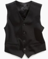 Add a bold layer to his suited-up look with this vest from Calvin Klein with extra stretch for all day comfort.