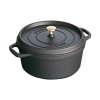 Staub 5 Quart Round Cocotte, Black