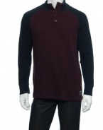 Nautica Jeans Co Men's Wine Color Block Mock Neck Sweater