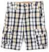 Levi's Boys 2-7 Toddler Cargo Short, Blue And White Plaid, 3T