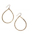 Simple yet stunning. These fluid teardrops incorporate a unique touch with a chic, hammered surface. Lucky Brand earrings crafted in gold tone mixed metal. Approximate drop: 1-3/4 inches.