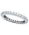 A seamless row of sparkle. CRISLU's stunning eternity band features a row of round-cut cubic zirconias (1 ct. t.w.) set in platinum over sterling silver. Size 5, 6, 7, 8 and 9.
