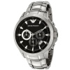 Emporio Armani Men's AR0636 Chronograph Black Dial Stainless Steel Watch