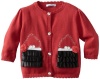 Hartstrings Baby-girls Infant Purse Motif Cardigan Sweater, Red, 18 Months