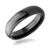 Bling Jewelry Black Tungsten Carbide Dome Wedding Band Ring 6mm