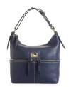 Double zip pockets add function to fashion on Dooney & Bourke's perfectly sized pebbled leather purse.