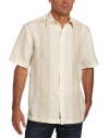 Cubavera Men's Short Sleeve Engineer Dobby Panel Shirt