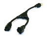 Monoprice 14-inch 16AWG NEMA 5-15 Male to 2x Female Power Cord Splitter Cable - Black