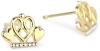 Disney Princess Girl's 14k Crown Stud Earrings