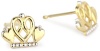 Disney Princess Girl's 14k Crown Stud Earrings